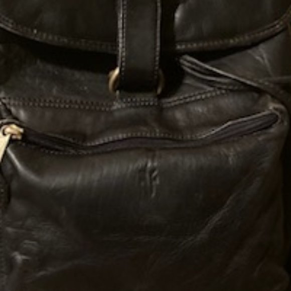 FRYE Black Leather Back Pack - Picture 8 of 12